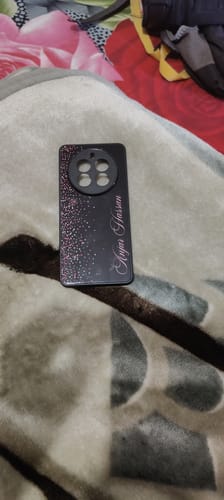 Customer photo review of Pink Glitter Customize Glass Case Cover For Realme/Narzo