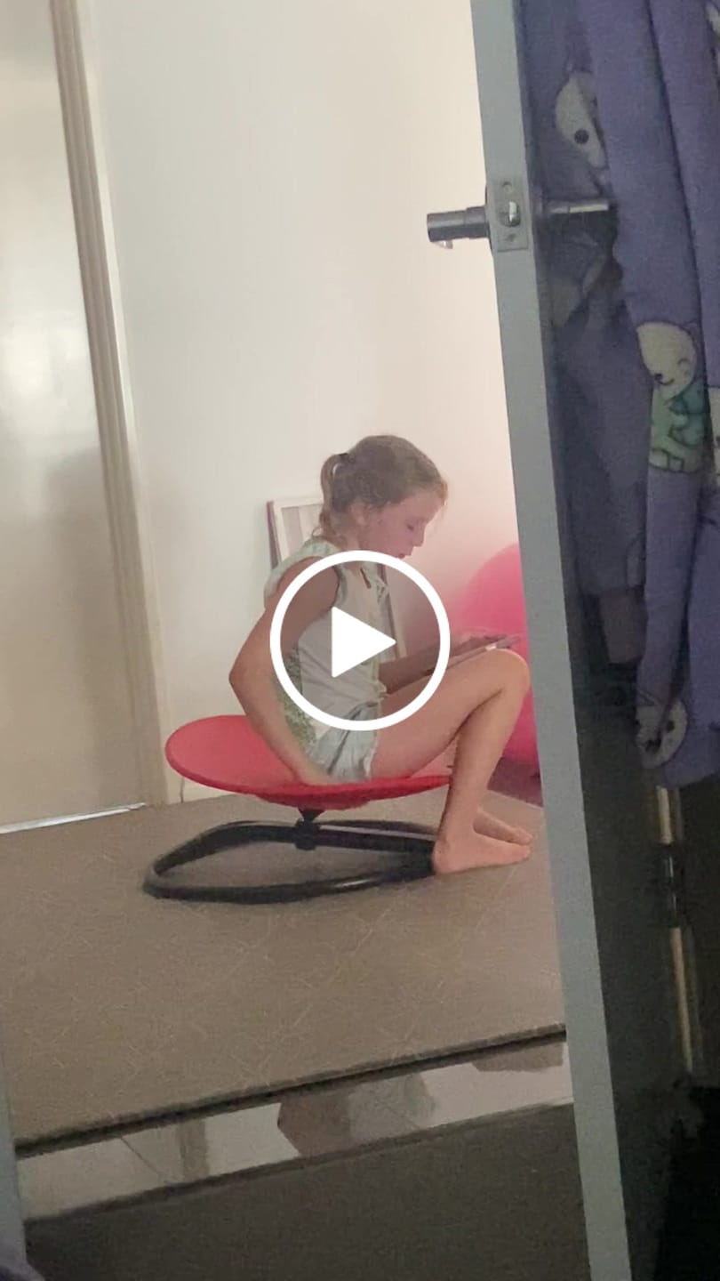 Customer video review of Sensory Integration Vestibular Stimulation Swivel Chair Gross Motor Skill Training