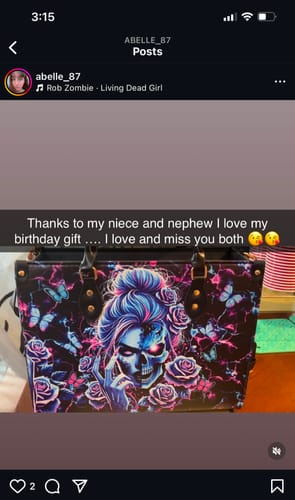 Customer photo review of SKULL LADY LEATHER HANDBAG - YHDU2412244