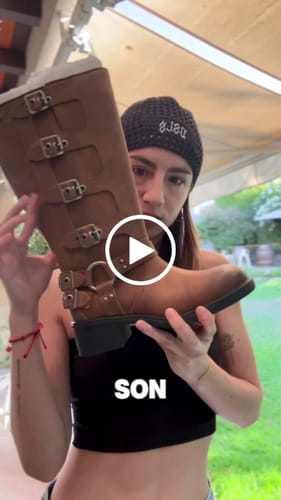 Customer video review of Bota Alta Hebillas Brown