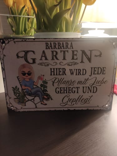 Customer photo review of Personalisiertes Gartenschild mit Namen Anpassbar