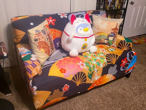 Customer photo review of Japanese Hand Fan Pattern Print Sofa Cover