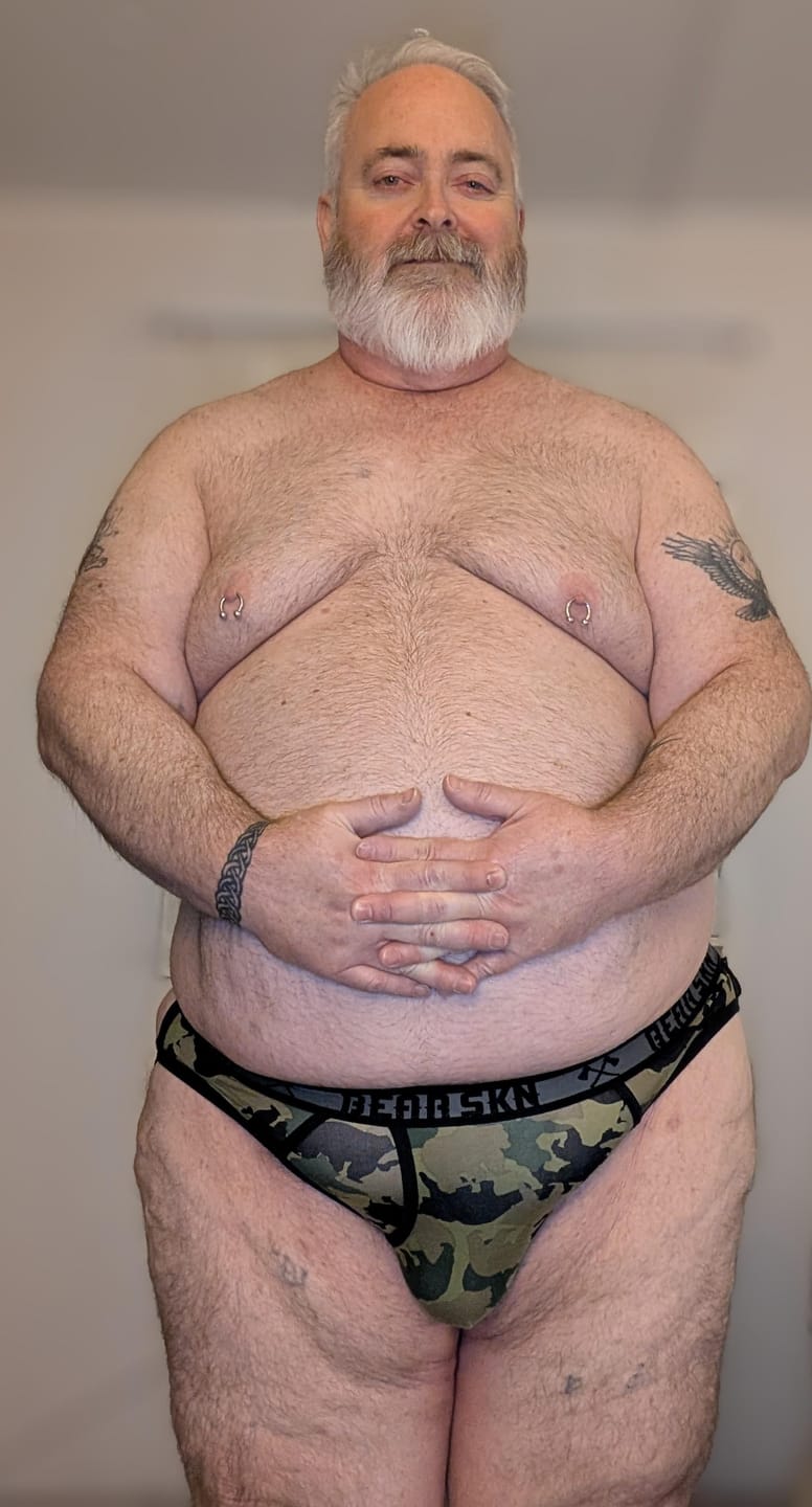 Customer photo review of Bear Skn Jock Strap - Woodland Bear Hunter