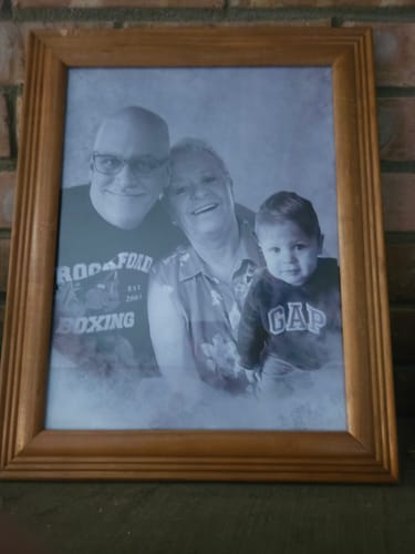 Customer photo review of Personalized Canvas poster- Add to photos of loved ones, lost fathers - mothers, family portraits from photos