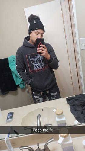 Customer photo review of BLOOD TEARS FADED HOODIE