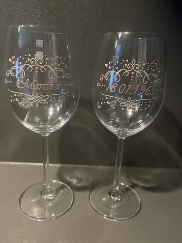 Kundenbewertung mit Foto zu Leonardo Weingläser "Vintage Weinranke" mit Namen im Set