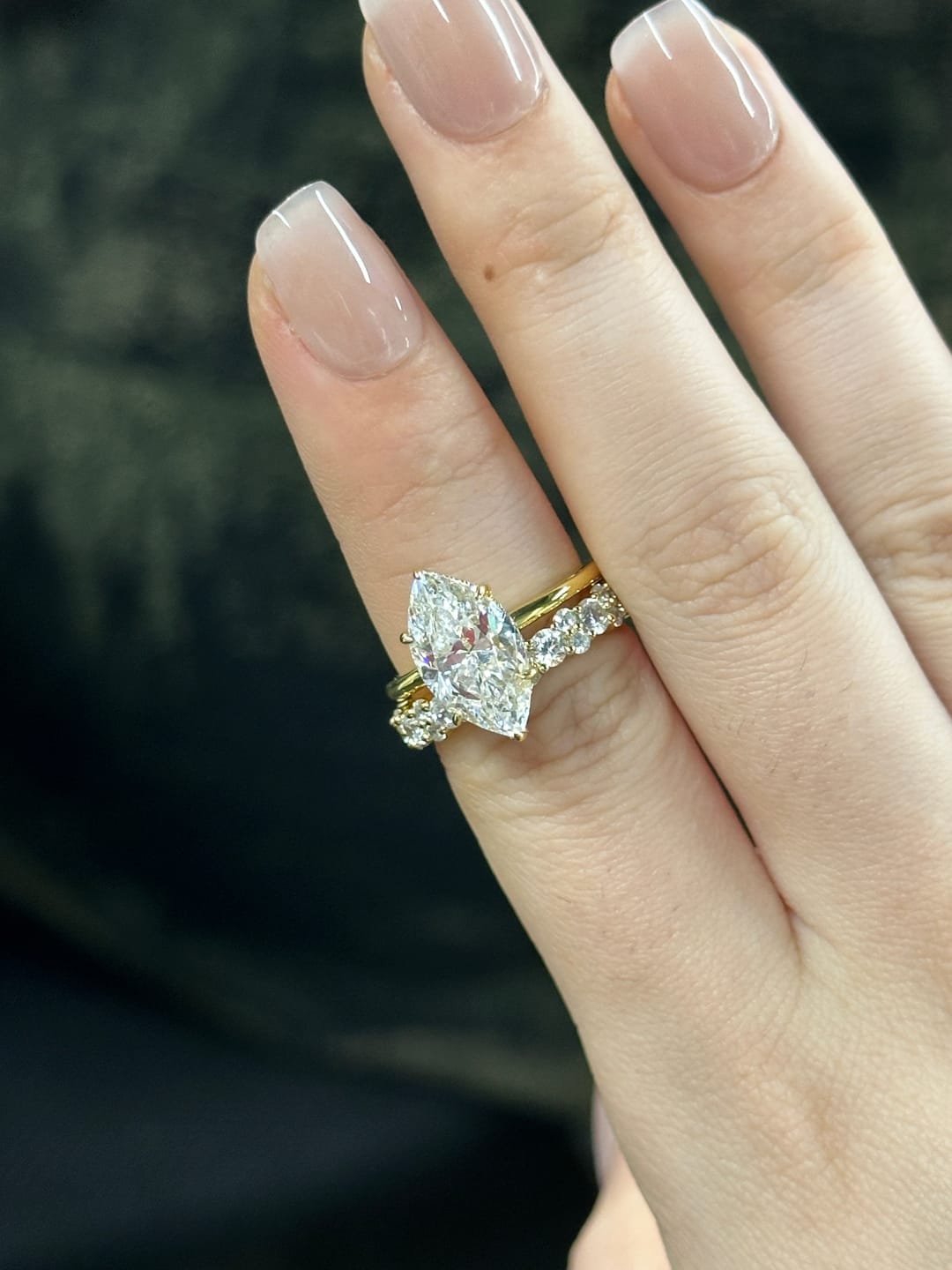 Customer photo review of S925 Special 3.0Ct Marquise Cut Wedding Set Bridal Rings With Wedding Band Travel Rings