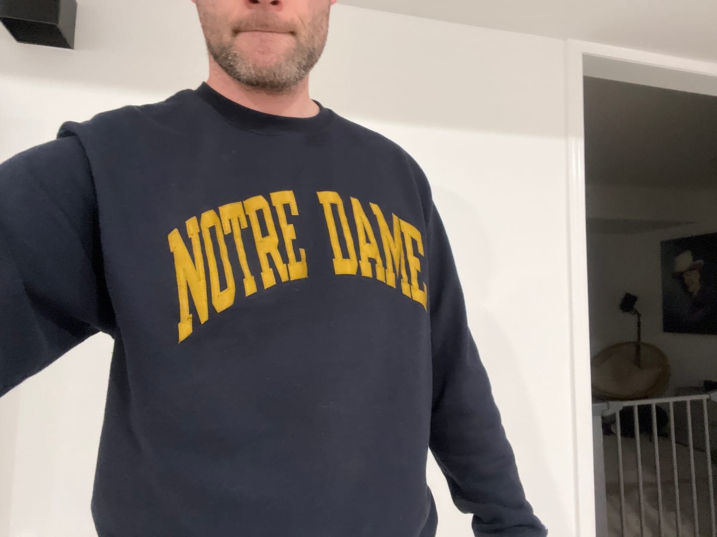 Customer photo review of Notre Dame Fighting Irish Sweatshirt Mens Large Blue College