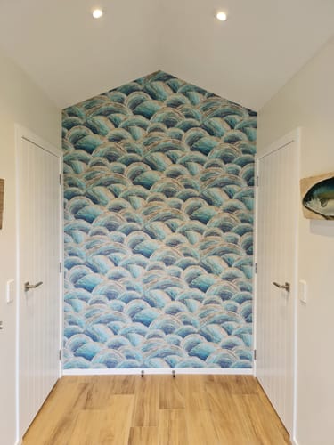 Customer photo review of Wave Wallpaper - Blue/Gold