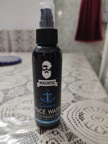 Customer photo review of Muuchstac Beard Growth Oil + Ocean Face Wash