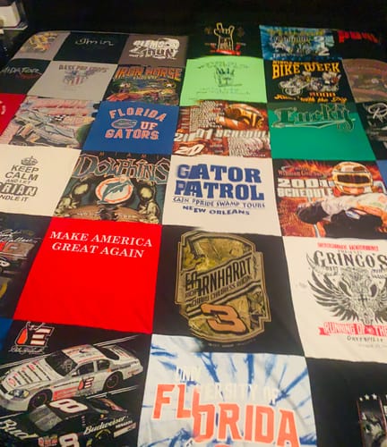 T-shirt quilt featuring dolphins by Kelly from FL