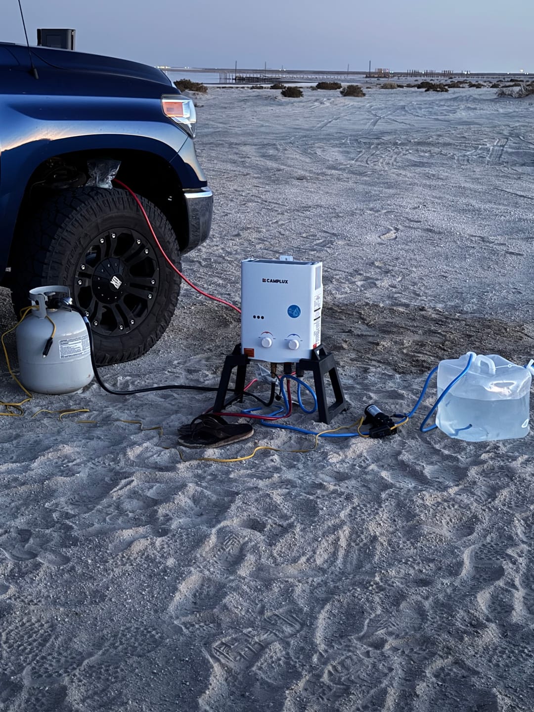 Customer photo review of Camplux 1.32 GPM Outdoor Portable Propane Gas Camping Shower with Pump Pack Kits, Grey