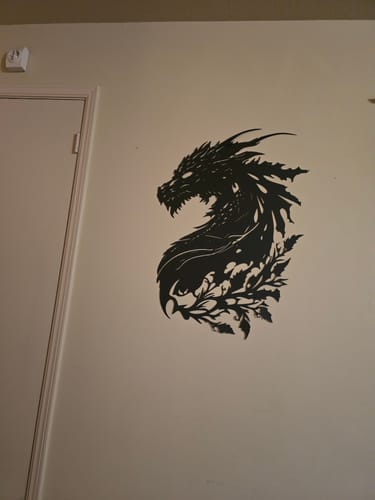 Customer photo review of Dragon Metal Sign