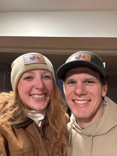 Customer photo review of Custom Leather Patch Beanie