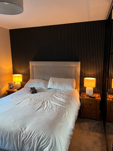 Customer photo review of Wooden Wall Panel | Black Oak | Premium 3-sided Wood Veneer