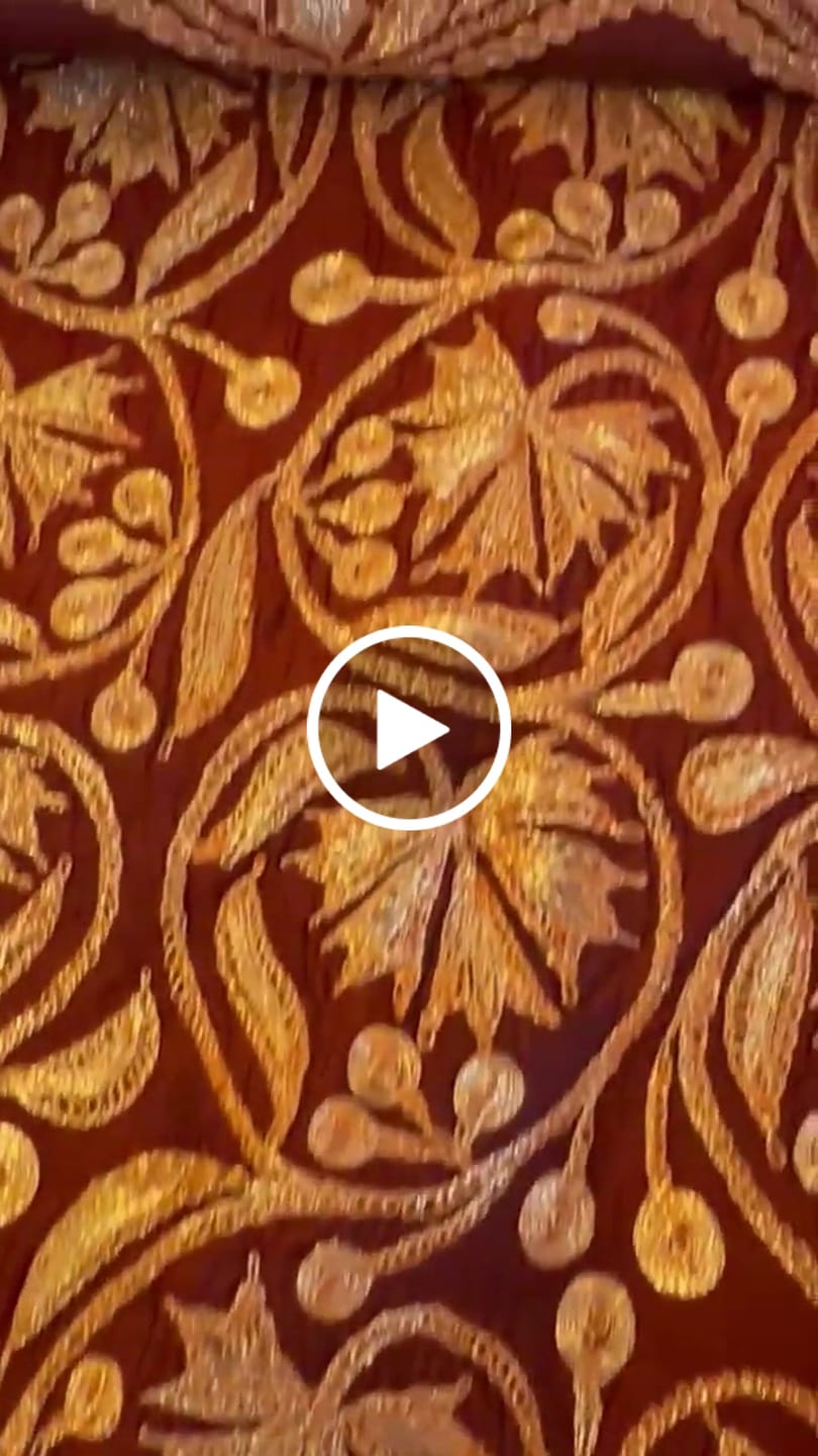 Customer video review of Pure Silk Kashmiri Suit Three-Piece With Tilla Embroidery