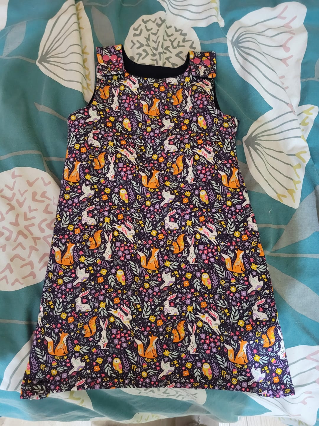 Customer photo review of Forest Animals on Deep Purple French Terry Fabric