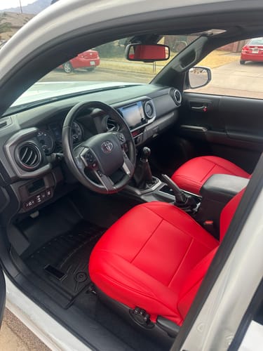 Customer photo review of 2016-23 Toyota Tacoma Custom Leather Seat Covers