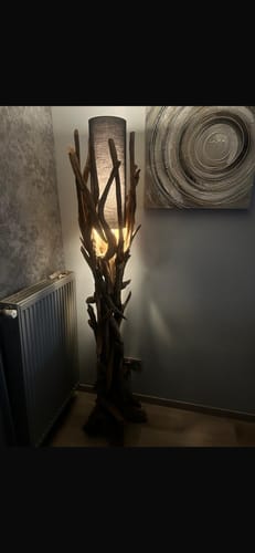 Customer photo review of Treibholz Stehlampe VILLA Lampenschirm Schwarz