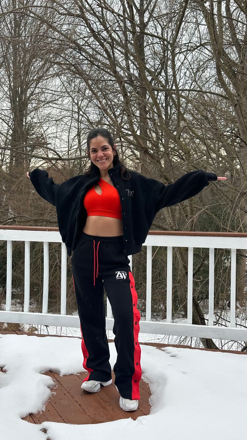 Customer photo review of Zumba Haus High Neck Sherpa Jacket