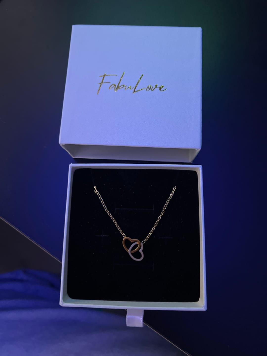 Customer photo review of Double Heart Necklace