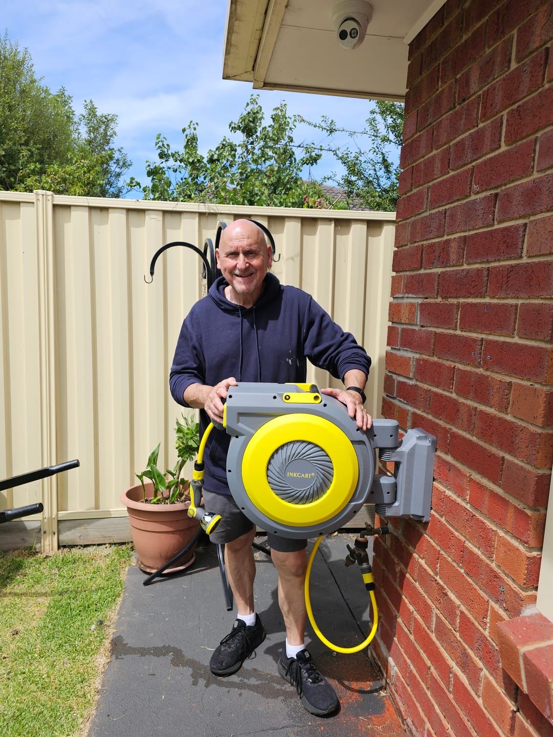 Customer photo review of 30m Retractable Garden Hose Reel.. Fully Installed