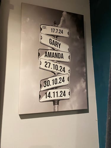 Customer photo review of 1 DATE WITH NAMES UNDERNEATH by Cstm Canvas