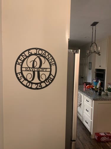 Customer photo review of Elaborate Name - Steel Sign