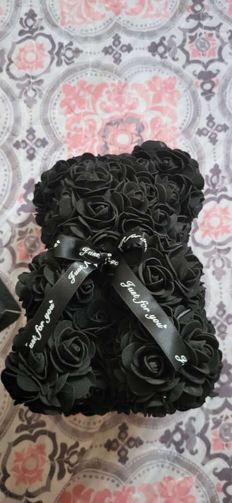 Customer photo review of Onyx Black Rose Bear Small 25cm