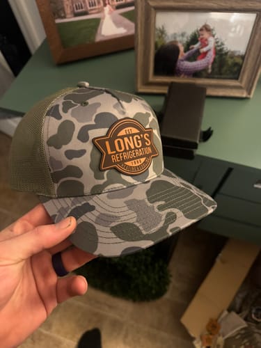 Customer photo review of Premium Custom Leather Patch Hats (Wholesale)
