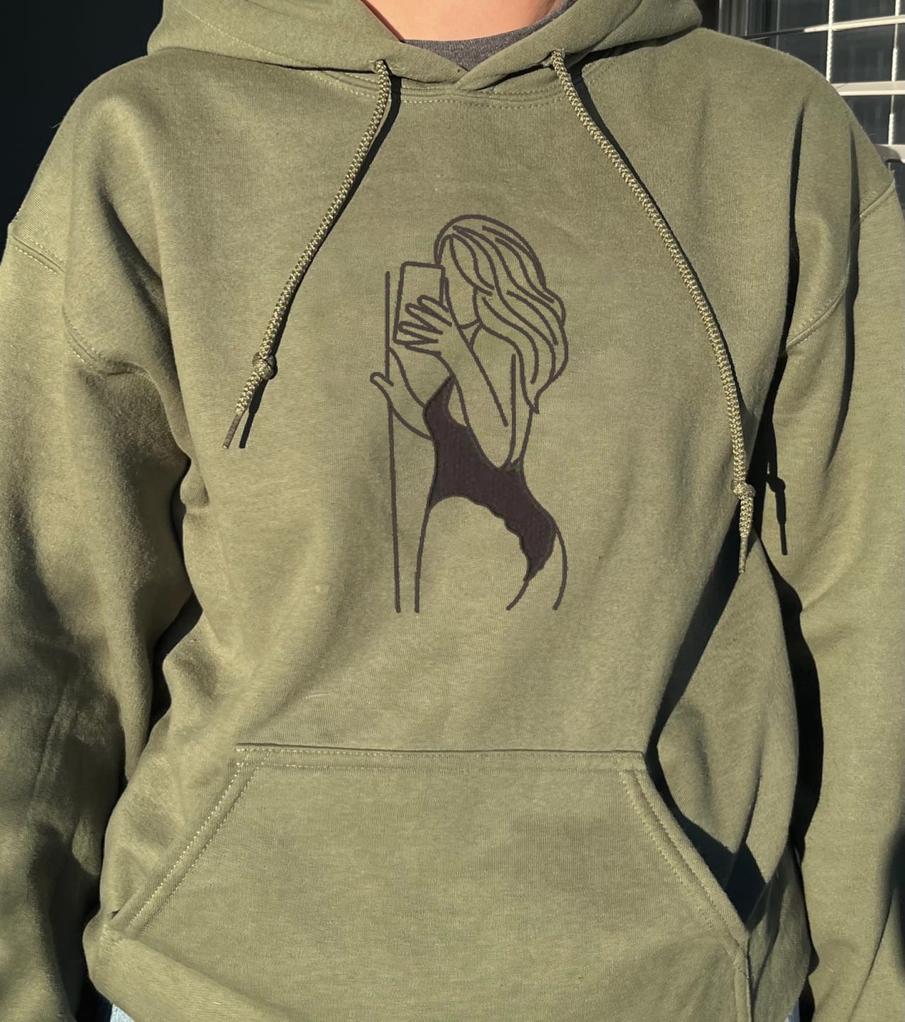 Customer photo review of Custom Embroidered Couple Portrait Sweatshirt, Couple sweats From Photo, Spicy Hoodie, Valentine Gift For Boyfriend