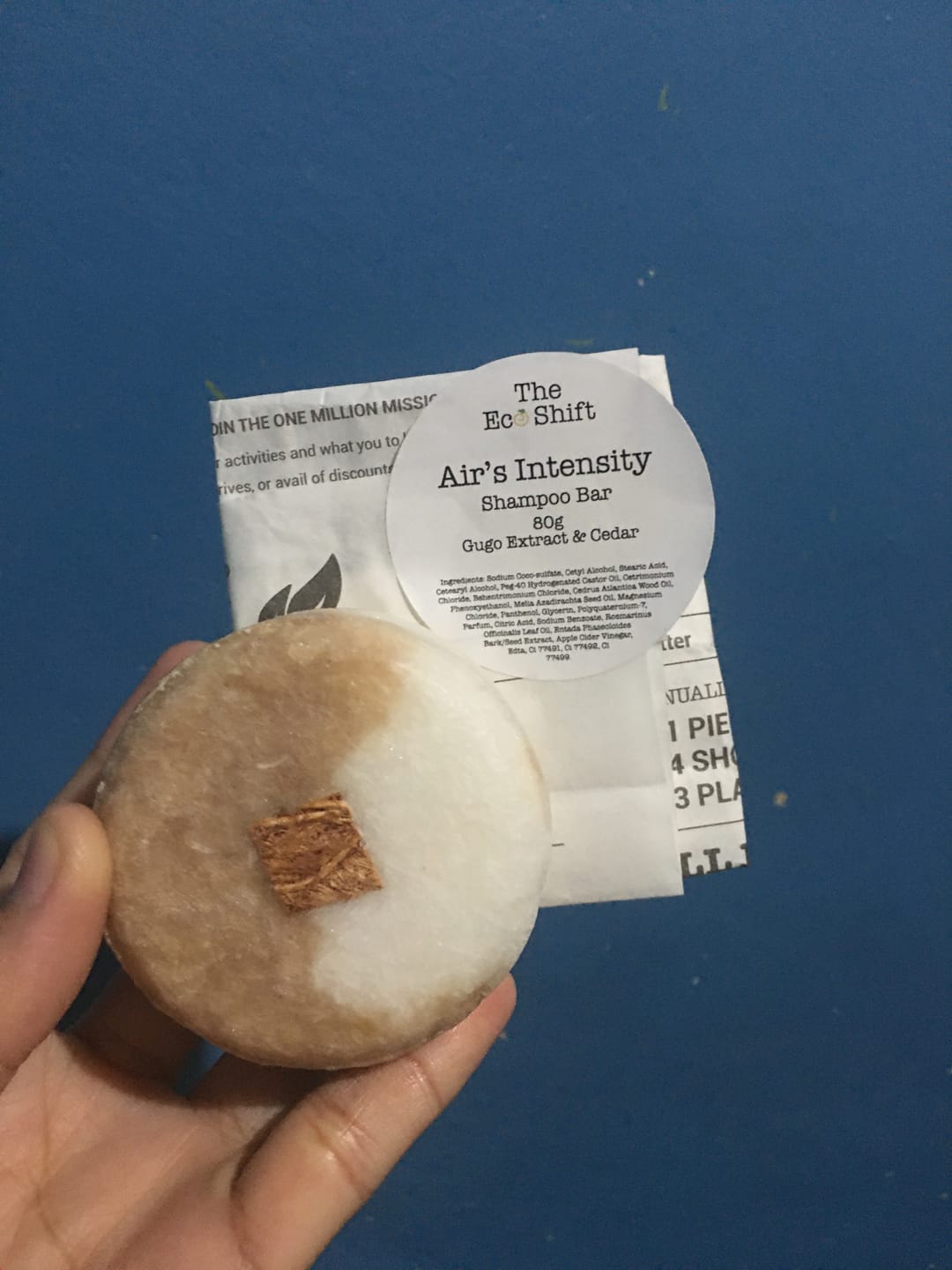Customer photo review of Strengthening, Volume and Shine - Air's Intensity Shampoo Bar