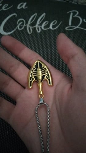 Customer photo review of REQUIEM ARROW PENDANT