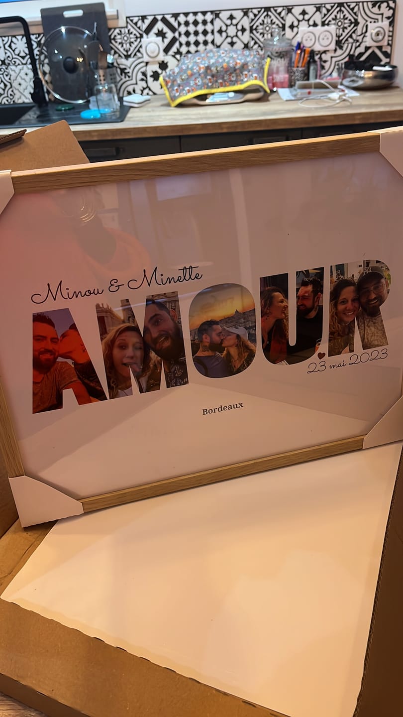 Customer photo review of Amour  Lettres - Affiche personnalisée