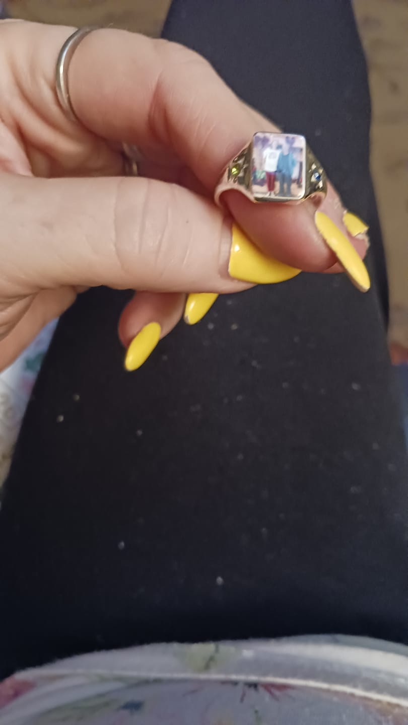 Customer photo review of Personalized Photo Birthstone Custom Ring
