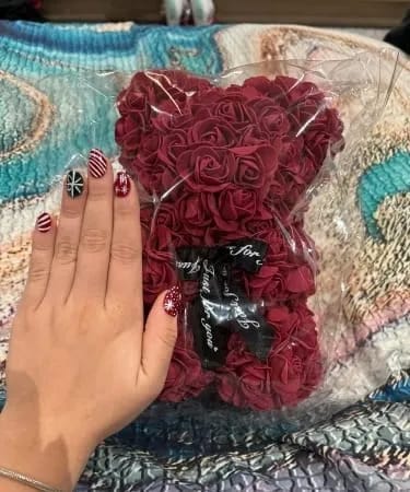 Customer photo review of Royal Red Rose Bear Small 25cm