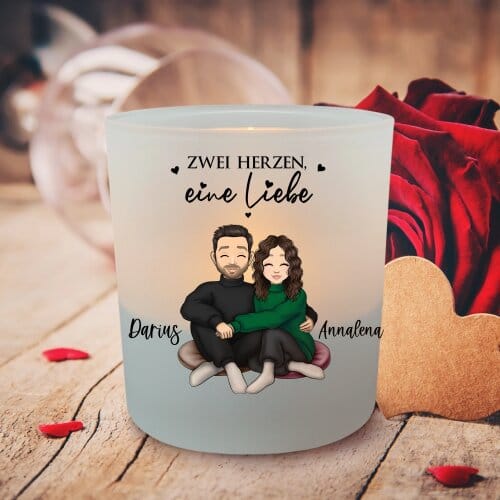 Customer photo review of Wir beide - Personalisiertes Teelicht