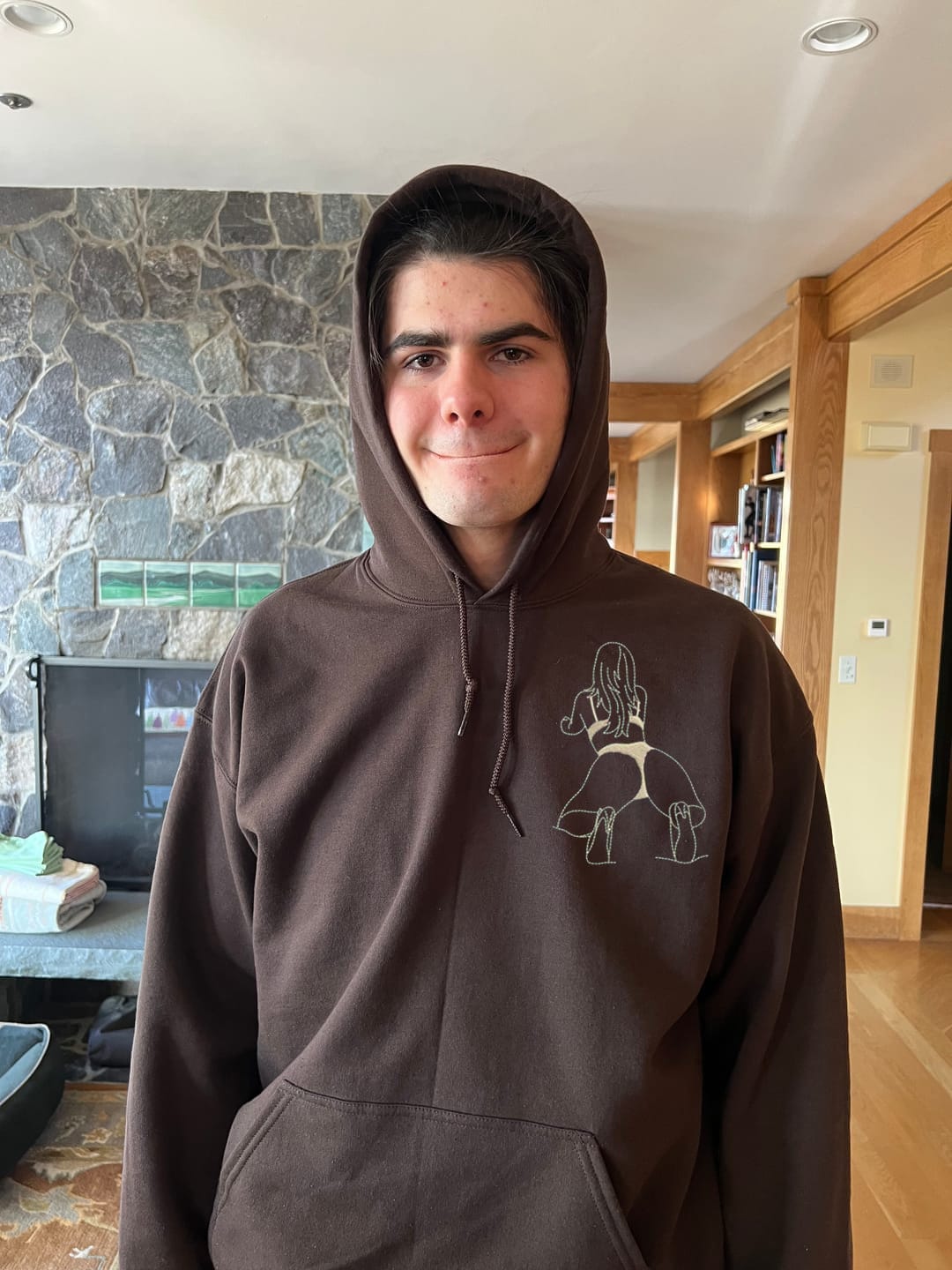Customer photo review of Custom Embroidered Couple Portrait Sweatshirt, Couple sweats From Photo, Spicy Hoodie, Valentine Gift For Boyfriend