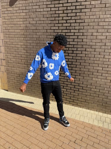 Customer photo review of Denim Tears The Cotton Wreath Hoodie Blue