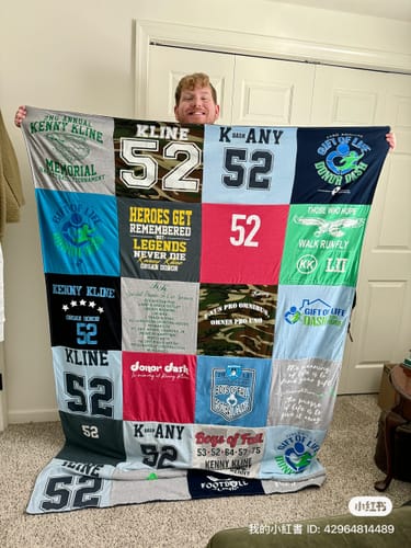 T-shirt quilt with memorials, running themes by Richard from PA