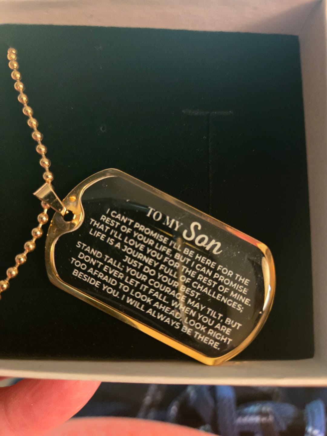 Customer photo review of To My Son - Love Tag - SS426-DT