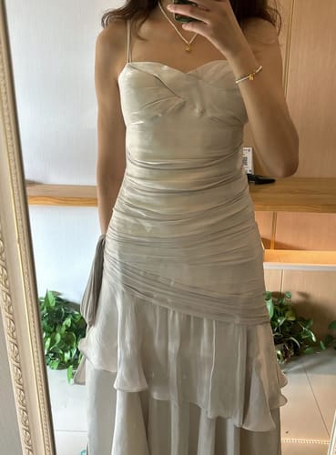 Customer photo review of Pamela Enchanting Ruffled Tiered Maxi Dress