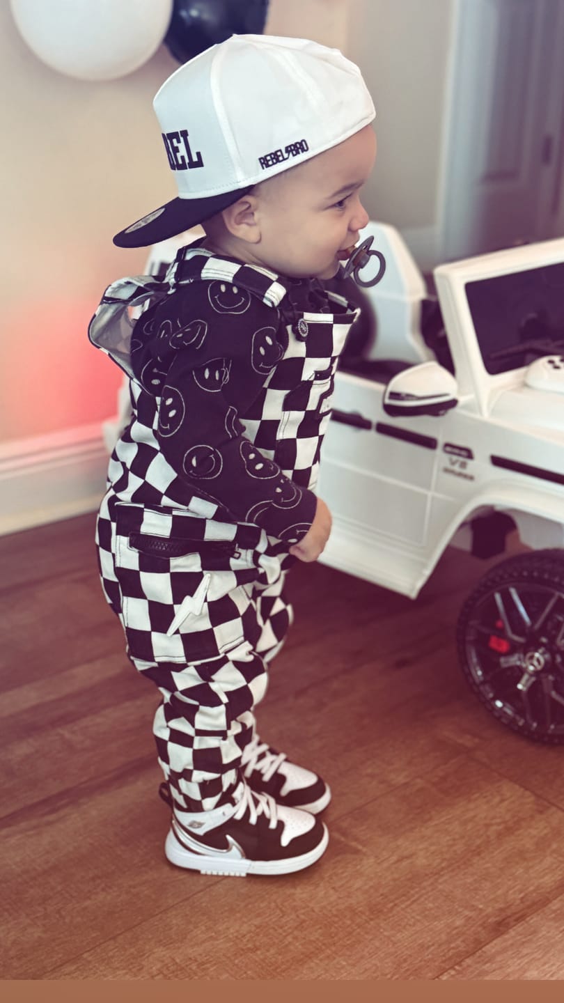 Customer photo review of The Live Fast Checkered Overall in Venice