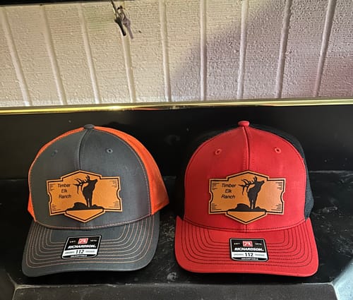 Customer photo review of Custom Leather Patch Hats Richardson 112 Laser Engraved