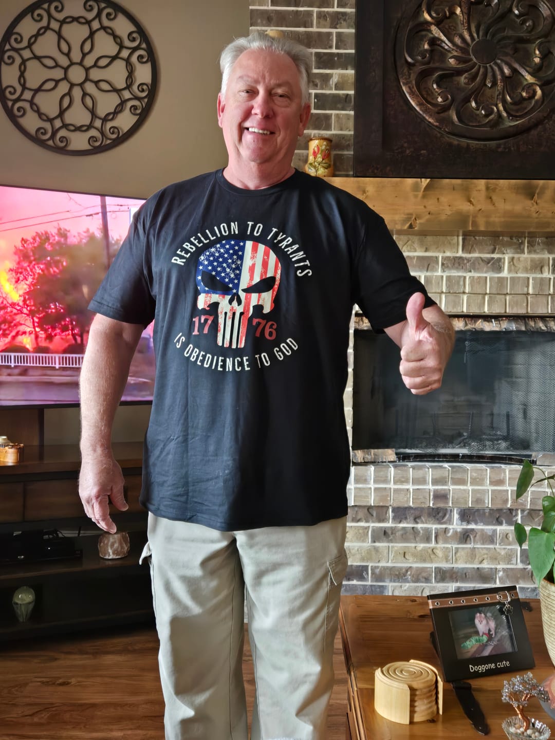 Customer photo review of Rebellion To Tyrants T-Shirt