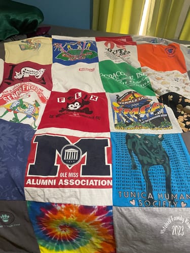 T-shirt quilt from university of mississippi by Crystal from TN