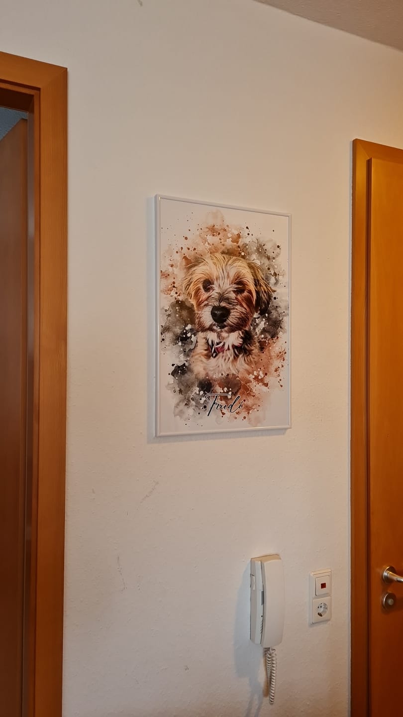 Customer photo review of Tierisches Wasserfarben Hunde Portrait