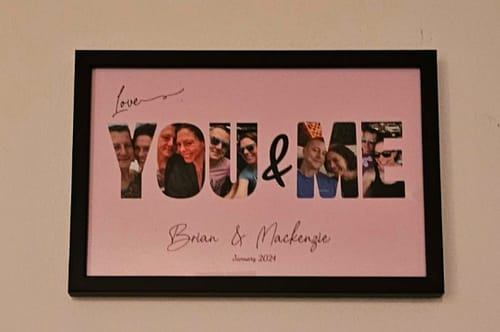 Customer photo review of You & Me - Personalised Poster