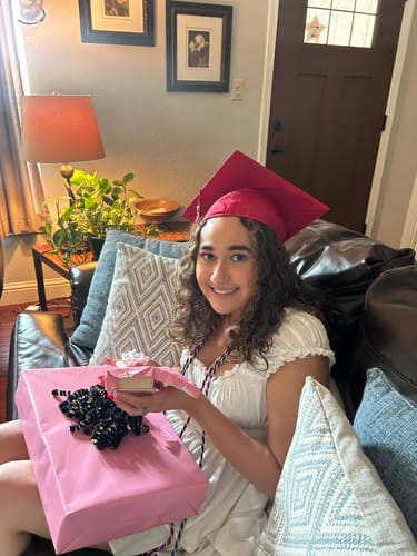 T-shirt quilt with graduation, celebration themes by Jackie from CA