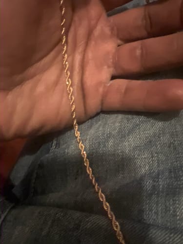 Customer photo review of » 3mm 14K Gold IP Small Rope Chain (100% off)